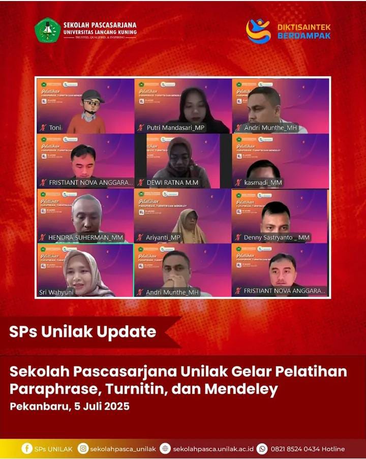 Sekolah Pascasarjana UNILAK Tingkatkan Keterampilan Akademik dengan Pelatihan Paraphrase, Turnitin, dan Mendeley